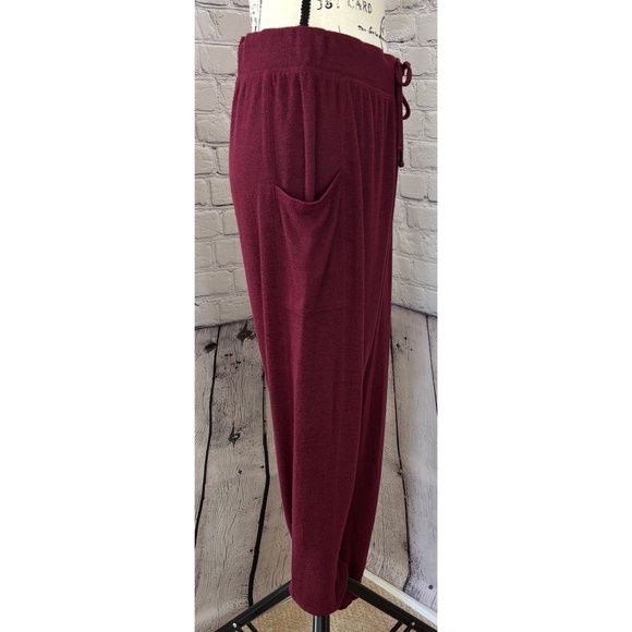 Pink Rose Women’s Burgundy Knit Lounge Pants (Size L) - Picture 2 of 8